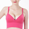 Wireless Sporty Shockproof Running Push Up Sports Bra, Size:L(Rose Red)