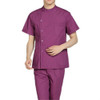 Standing Collar Male Nurse Suit Short Sleeve Summer Suit Operating Room Protective Clothing, Size:XXL(Purple)