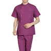 Standing Collar Male Nurse Suit Short Sleeve Summer Suit Operating Room Protective Clothing, Size:XXL(Purple)