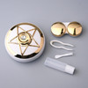 Portable Beauty Lens Care Double Box Contact Lens Case(Gold)