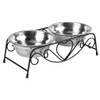 3 PCS Double Pet Supplies Dog Bowl Stainless Steel Plastic Cat Food Feeding Feeder Food and Water Dish Bowl