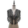 Black 1 Pair Organza Wings Shape Embroidery DIY Clothing Accessories