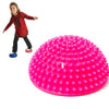 Hemisphere Balance Stepping Stones Durian Spiky Massage Ball Sensory Integration Indoor Outdoor Games Toys for Kids Children(Rose Red)