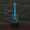 Five-string Guitar Shape 3D Colorful LED Vision Light Table Lamp, USB & Battery Version