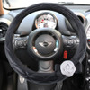 The Color Black Leather Car Steering Wheel Cover Sets Four Seasons General With Two Different Flowers To Be Selected