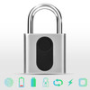 USB Rechargeable Door Lock Fingerprint Padlock Quick Unlock Security Keyless Smart Metal Lock