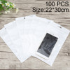 100 PCS 22cm x 30cm Hang Hole Clear Front White Pearl Jewelry Zip Lock Packaging Bag, Custom Printing and Size are welcome