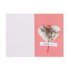 2 Pcs Pink Love Marble Pattern Handmade DIY Dried Flowers Holiday Thanksgiving Greeting Card(Lover Grass)