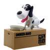 Creative Cartoon Edacious Puppy Automatic Money Eating Coin Saving Box, White Spotted Dog