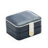 2 Tiers Jewelry Packaging Box Makeup Earrings Case Storage Organizer Container(Dark Blue)