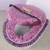 2 PCS /Set Pasted Toilet Seat Cushion Set Closestool Washable Soft Warmer Cover Pad Cushion(Fuchsia)