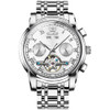 OLEVS 6607 Multi-function Men Big Flywheel Automatic Waterproof Mechanical Watch(White)