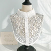 Ladies Lace Macrame Wild Fake Collar Sweater Decorative Collar, Style:C(Black White)
