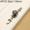 4 PCS 2809 Green Bronze Cabinet Wardrobe Door Drawer Vintage Zinc Alloy Solid Handle, Size: 118mm