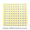 20 PCS Round Shape Number Sticker Shoe Size Label, Number 0-99