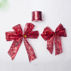 2 Rolls Christmas Sequins Ribbon Bow Ornament(Red Sequins )