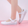 Air Cushion Nurse Shoes Non-slip Soft Bottom Breathable Flat Women Shoes Work Shoes, SIZE:40(White PVC)