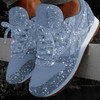Autumn and Winter Sponge Sequins Breathable Platform Sports Shoes, Size:43(Light Blue)