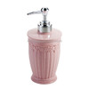 3 PCS Round Press Style Carved Shower Gel Hand Soap Fill Empty Bottle (Light Pink)