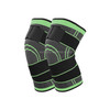 2 PCS Fitness Running Cycling Bandage Knee Support Braces Elastic Nylon Sports Compression Pad Sleeve, Size:XL(Green)