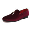 Casual Sickle Suede Men Shoes Flat Slip-on Pointed Toe Dress Shoes Loafer, Size:42(Red)