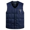 White Duck Down Jacket Vest Men Middle-aged Autumn Winter Warm Sleeveless Coat, Size:L(Blue)