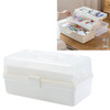 Plastic Storage Box Medicine Box Organizer 3 Layers Multi-Functional Portable Medicine Cabinet Family Emergency Kit Box, Color: M White