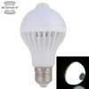 E27 7W 16 LEDs SMD 5730 450LM Infrared Motion Sensor LED Light Bulb, Sensor Distance: 4-6m, AC 220V(White Light)