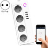 4 x USB Ports + 4 x EU Plug Jack 16A Max Output WiFi Remote Control Smart Power Socket Works with Alexa & Google Home & IFTTT, AC 230V, EU Plug