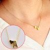 2 PCS Fashion Tiny Dainty Heart Initial Necklace Personalized Letter A Name Necklace(Gold)