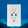 PC Double-connection Power Socket Switch with USB, US Plug, Square White UL 15A Double Plug