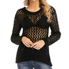 Spring and Summer Women Sexy Hollow Perspective Sweater, Size: M(Black)