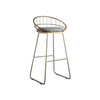 Simple High Stool Creative Casual Nordic Ring Cafe bBar Table and Chair, Size:High 65cm(Champagne Gold)