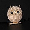 Pearl Brooches Owl Animal Brooches For Women(Gold)