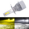 2 PCS H4 DC9-36V / 36W / 6000K(High Beam) 3000K(Low Beam) / 8000LM IP68 Car Double Color LED Headlight Lamps