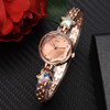 Lvpai P866 Diamond Five-Pointed Star Bracelet Watch Ladies Alloy Quartz Watches(Rose Gold Pink)