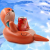 Sea Lion Shape Inflatable Coaster Water Floating Drink Cup Holder