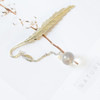 Dried Flower Bookmark Vintage Minimal Feather Reading Mark Arts Crafts Accessories(Dandelion)