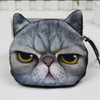 3D Cat Face Animal Change Money Bag Fashion Cute Small Zipper Bag(Cool)