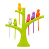 Creative Fashion Treetop Bracket Birdie Fruit Fork Set Environmentally Friendly Easy to Place Fruit Sign(Green)