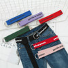 Women Wild Letter Pattern Double Loop Buckle Canvas Belt, Belt Length:130 x 3.8cm(Green)