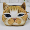 3D Cat Face Animal Change Money Bag Fashion Cute Small Zipper Bag(Yellow)