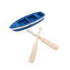 Mini Resin Boat Scull Model Ocean Beach Micro Landscape Decoration(Blue )