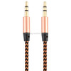 3 PCS K10 3.5mm Male to Male Nylon Braided Audio Cable, Length: 1m(Gold)