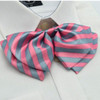 Women Professional Bow Tie Striped Polyester Bow-knot Bow Tie(H04 Pink Gray)