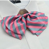 Women Professional Bow Tie Striped Polyester Bow-knot Bow Tie(H04 Pink Gray)