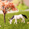 2 PCS Moss Micro-landscape Decoration Decorations Pony Mini Statue(White)