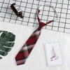 Lattice Stripe Pattern Cotton Short Rubber Band Bow Tie Clothing Accessories(A1716 Red Wine )