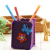 3 PCS Children Handmade Non-woven Fabric 3D Pen Container DIY Toy Baby Creative Toys(Square Purple)
