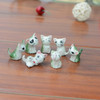 7 PCS/Set Miniature Cat Garden Decoration Statue Doll House Micro Landscape Decoration(Green)